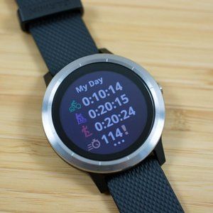 GARMIN Vivoactive 3 smartwatch black with stainless steel bezel A+ cond.